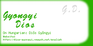 gyongyi dios business card